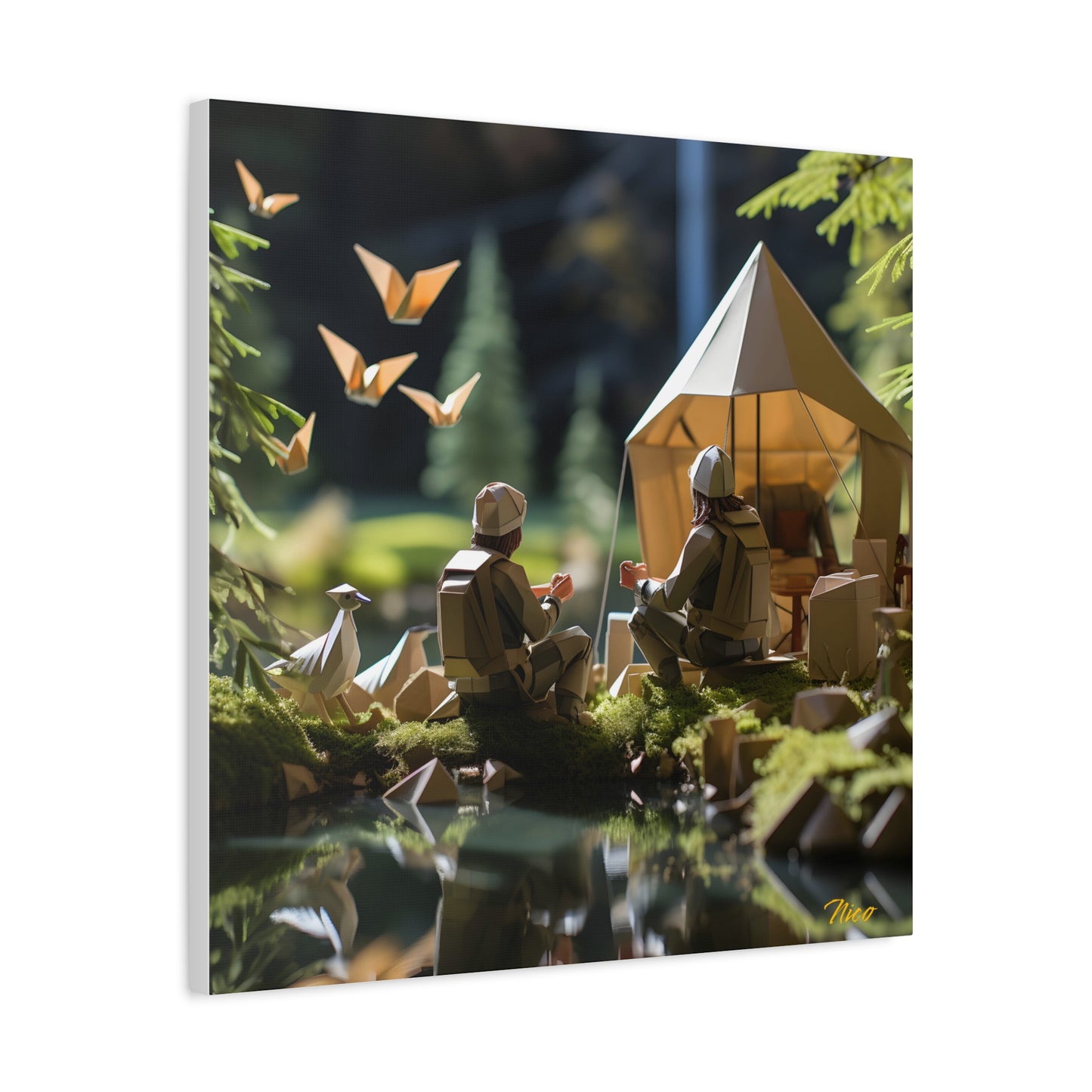 Relaxing By The Brook Series Print #5 - Streched Matte Canvas Print, 1.25" Thick