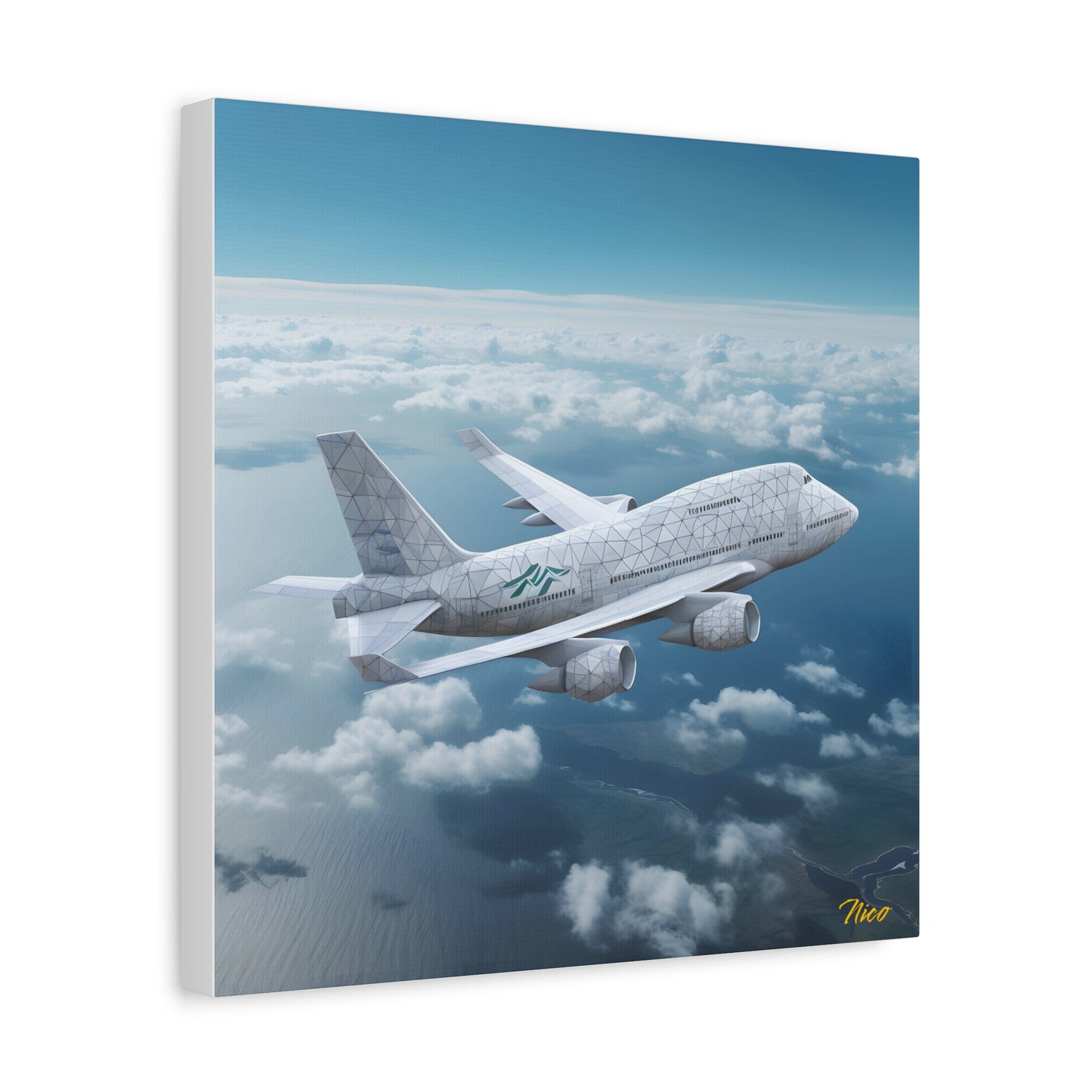 Frequent Flyer Miles Series Print #3 - Streched Matte Canvas Print, 1.25" Thick