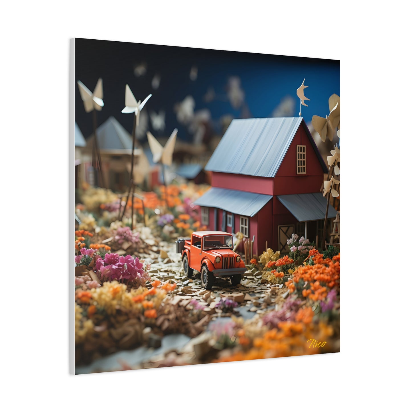 Meadow By The Farm Series Print #3 - Streched Matte Canvas Print, 1.25" Thick