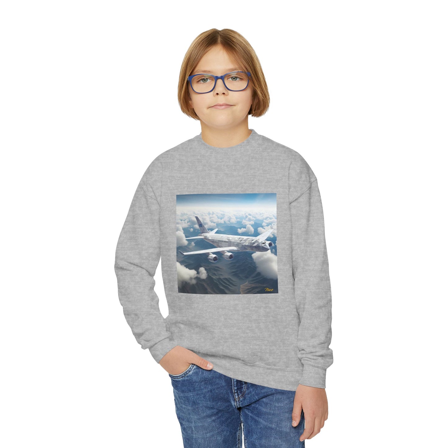 Frequent Flyer Miles Series Print #7 Youth Crewneck Sweatshirt