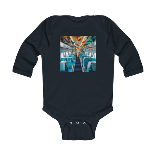 Frequent Flyer Miles Series Print #6 Infant Long Sleeve Bodysuit