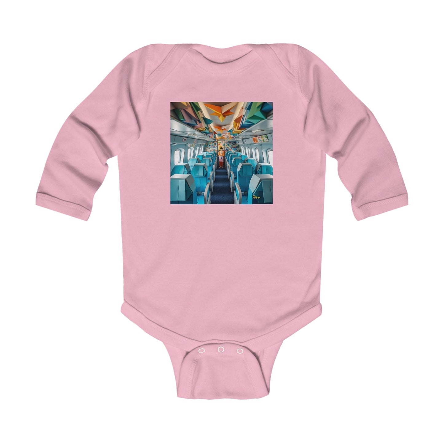 Frequent Flyer Miles Series Print #6 Infant Long Sleeve Bodysuit