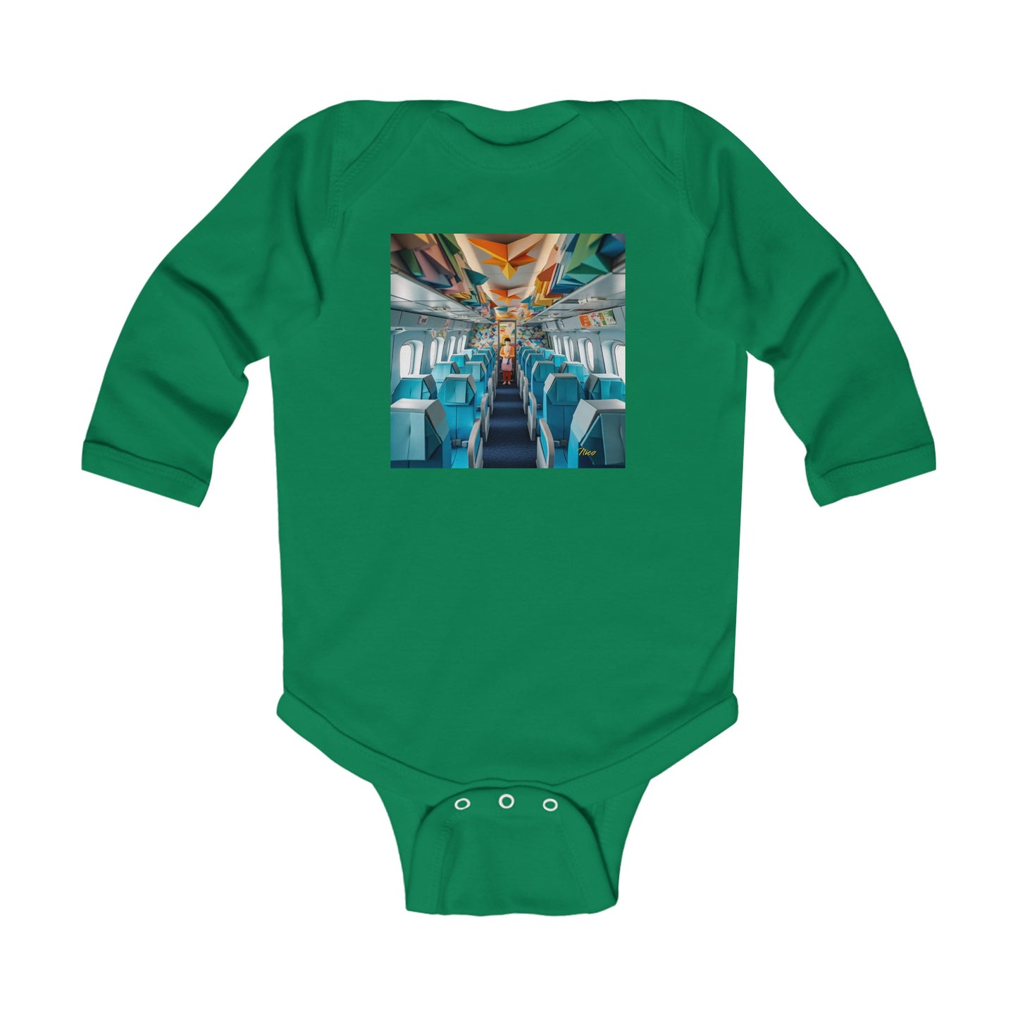 Frequent Flyer Miles Series Print #6 Infant Long Sleeve Bodysuit