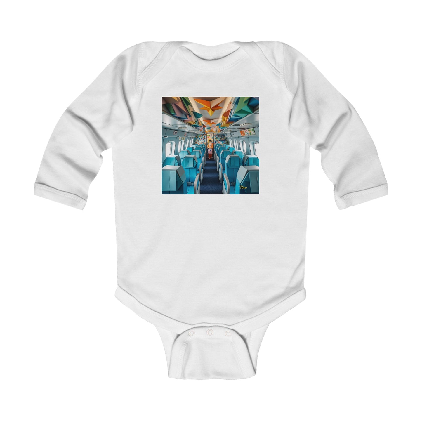 Frequent Flyer Miles Series Print #6 Infant Long Sleeve Bodysuit