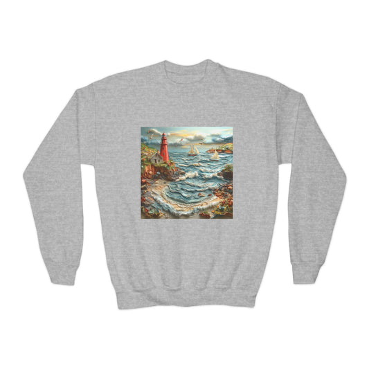 By The Seaside Series Print #2 Youth Crewneck Sweatshirt