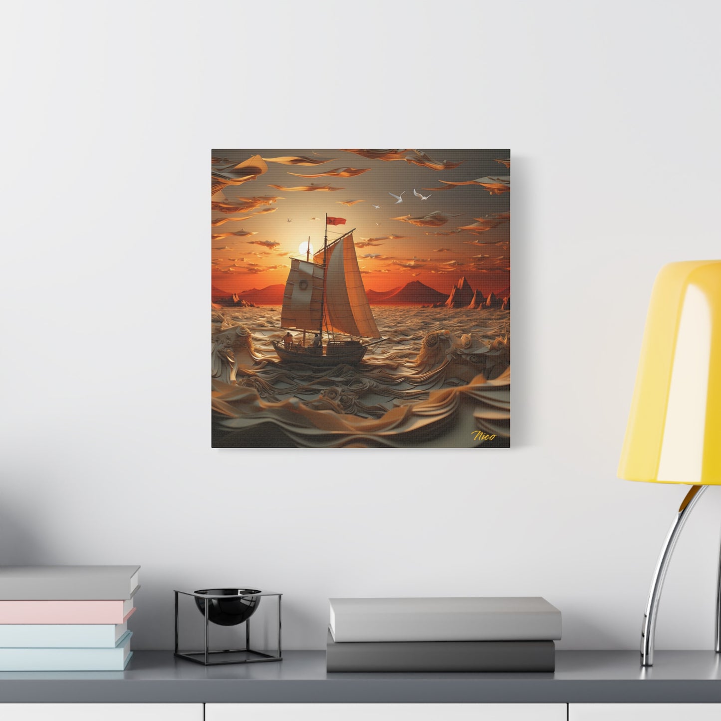 Into The Sunset Series Print #7 - Streched Matte Canvas Print, 1.25" Thick