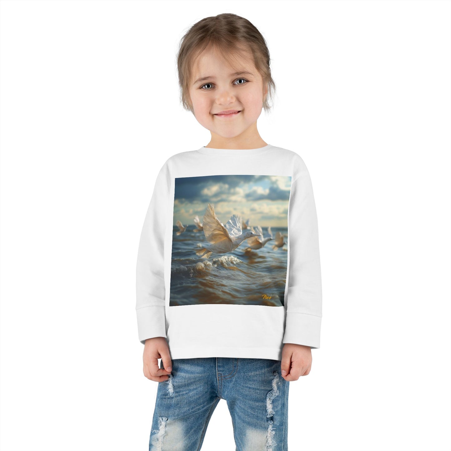 By The Seaside Series Print #8 Toddler Long Sleeve Tee