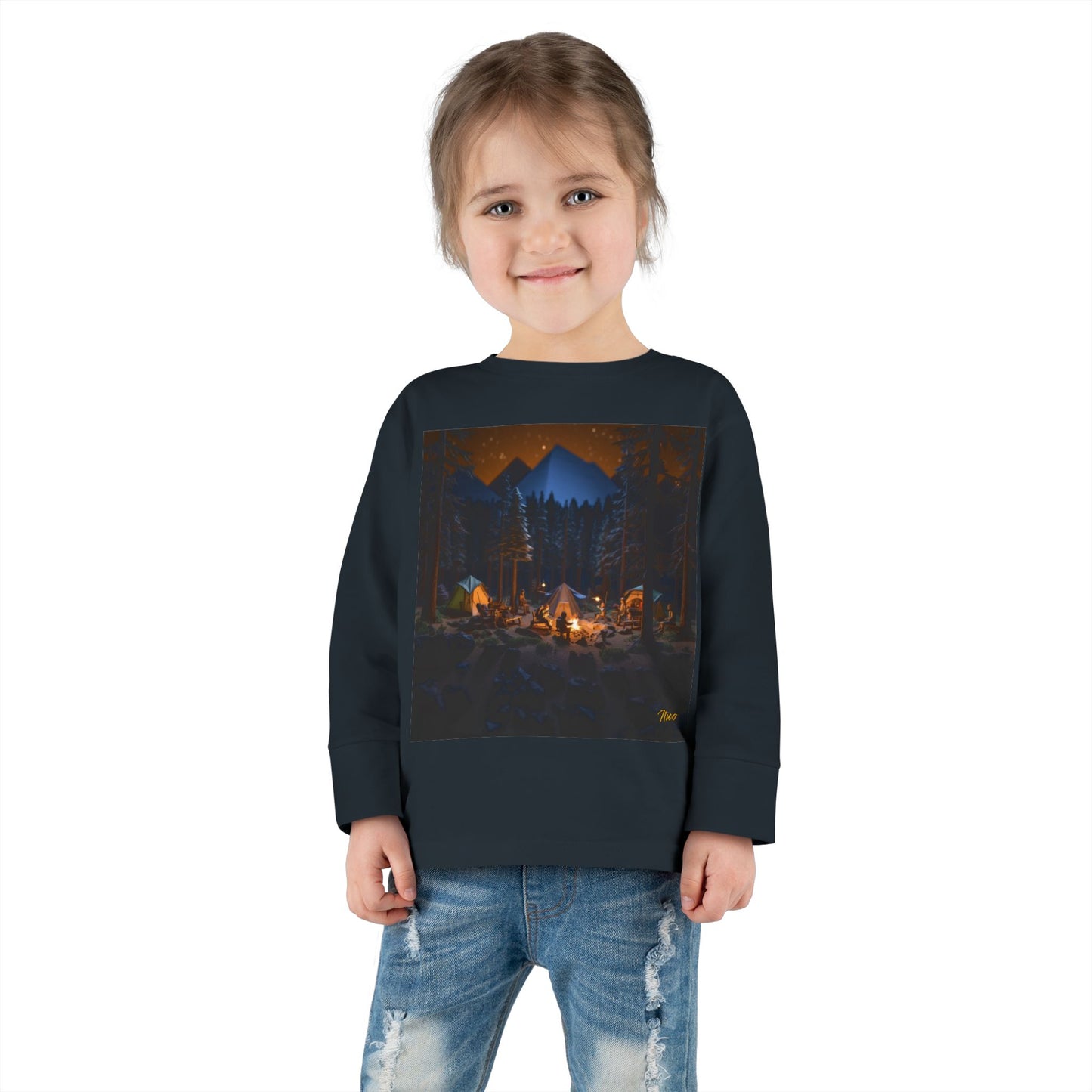 Under The Starry Skies Series Print #1 Toddler Long Sleeve Tee