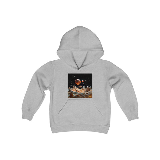 Elons' Dream Series Print #7 Youth Heavy Blend Hooded Sweatshirt