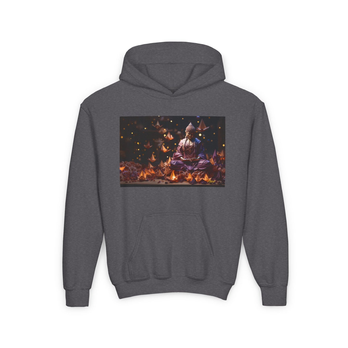 Ascending Buddah Series Print #6 Youth Heavy Blend Hooded Sweatshirt