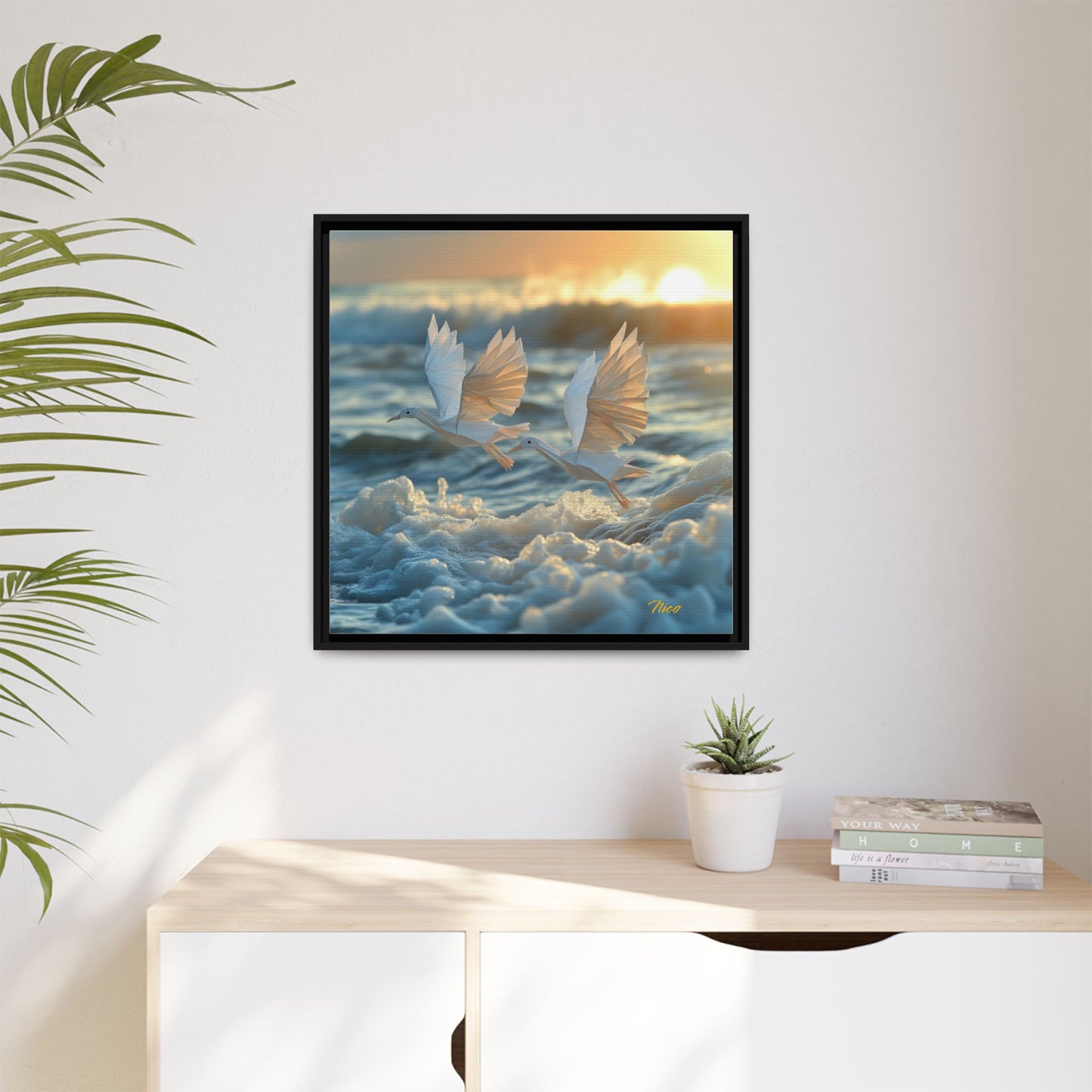 By The Seaside Series Print #5 - Black Framed Canvas Print