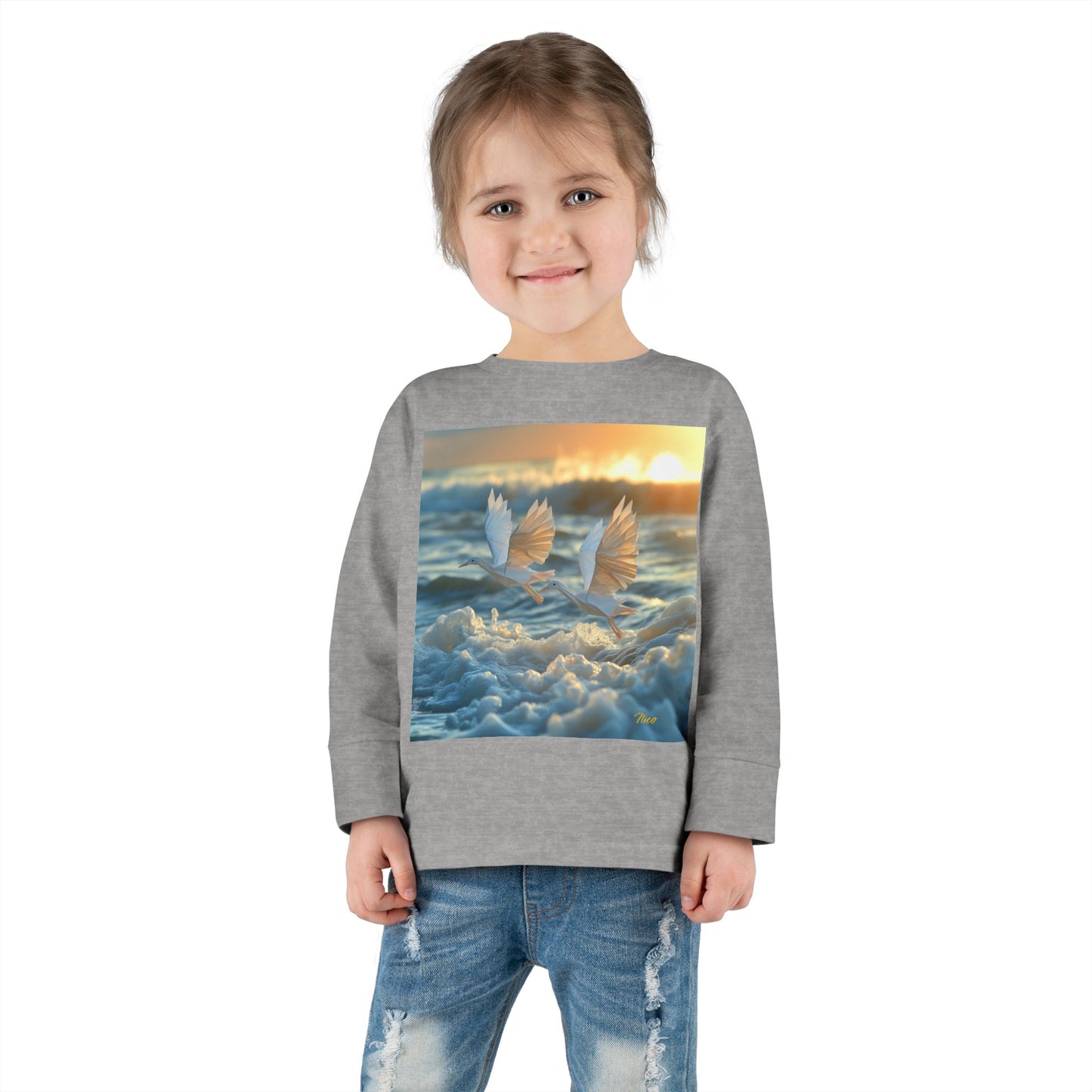 By The Seaside Series Print #5 Toddler Long Sleeve Tee