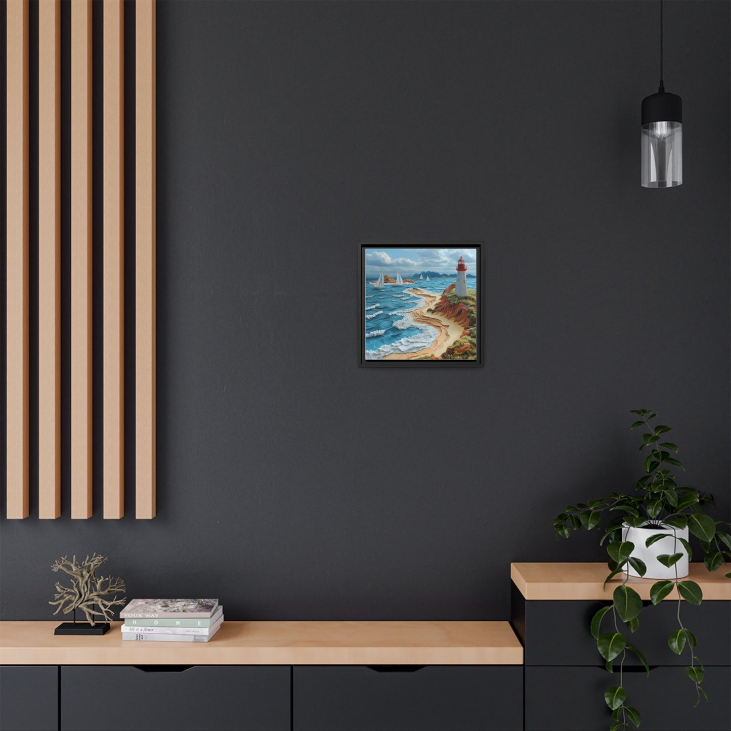 By The Seaside Series Print #4 - Black Framed Canvas Print