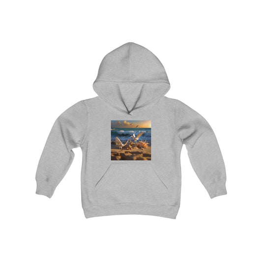 By The Seaside Series Print #3 Youth Heavy Blend Hooded Sweatshirt