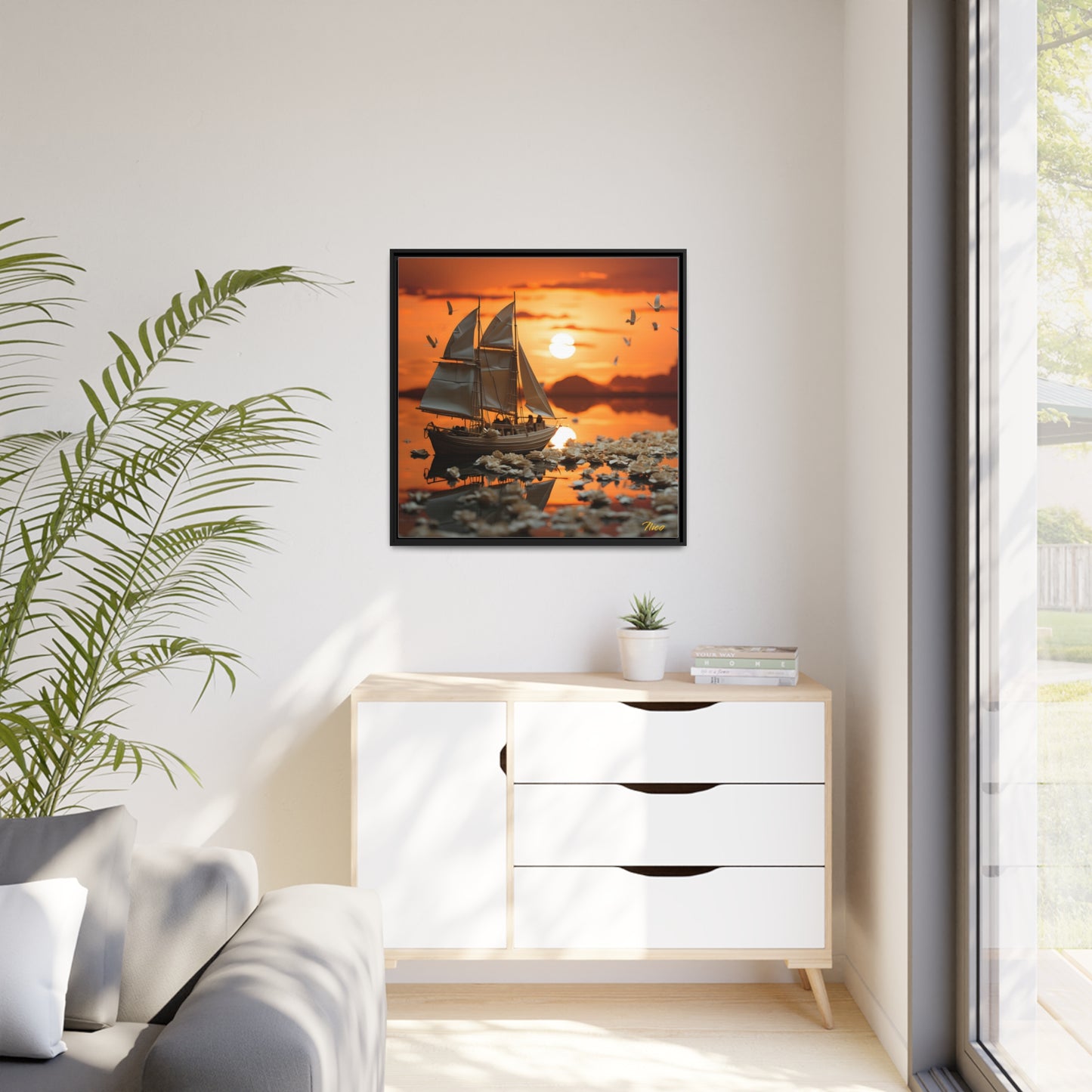 Into The Sunset Series Print #9 - Black Framed Canvas Print