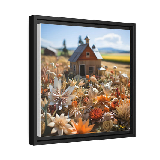 Meadow By The Farm Series Print #4 - Black Framed Canvas Print