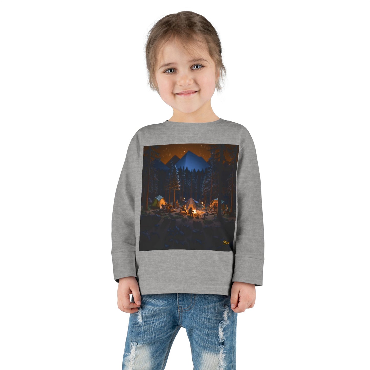 Under The Starry Skies Series Print #1 Toddler Long Sleeve Tee