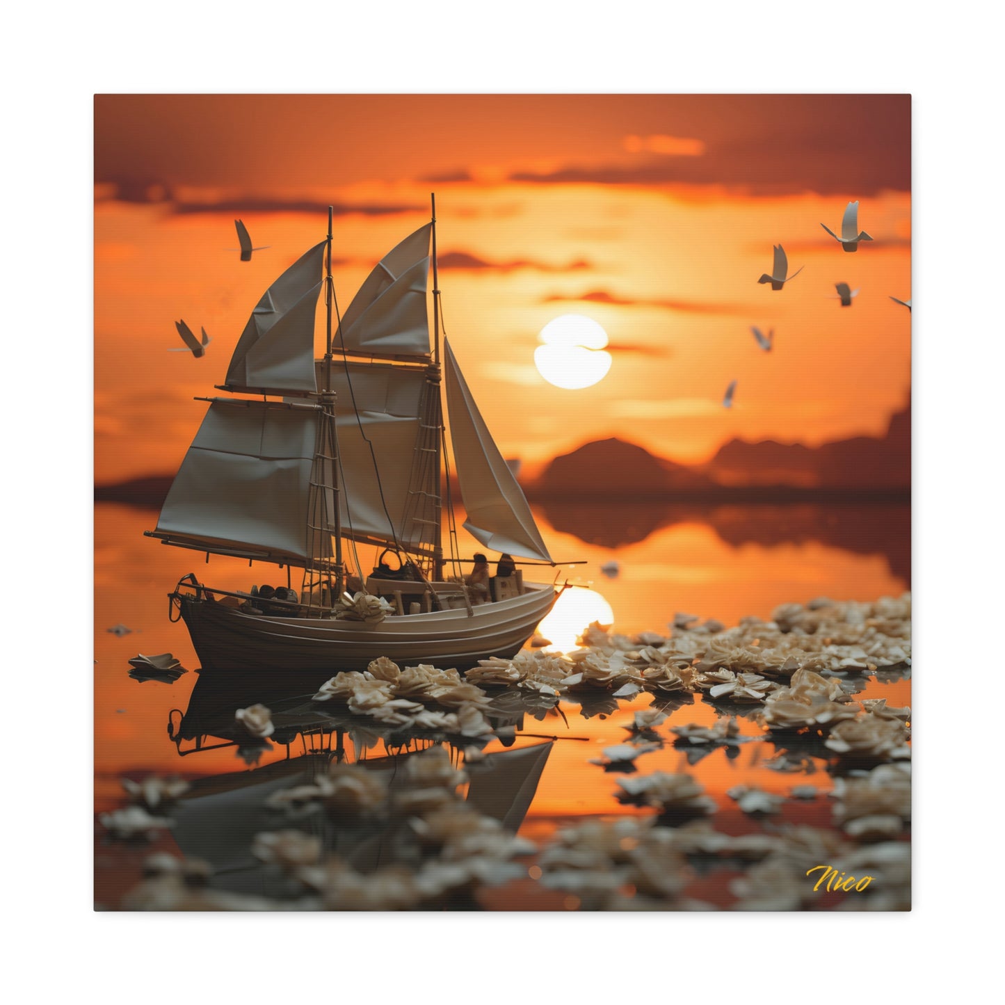 Into The Sunset Series Print #9 - Streched Matte Canvas Print, 1.25" Thick