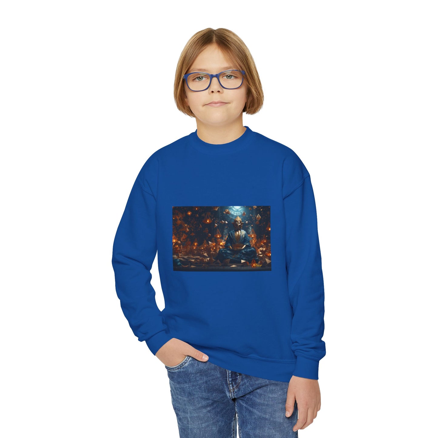 Ascending Buddah Series Print #1 Youth Crewneck Sweatshirt