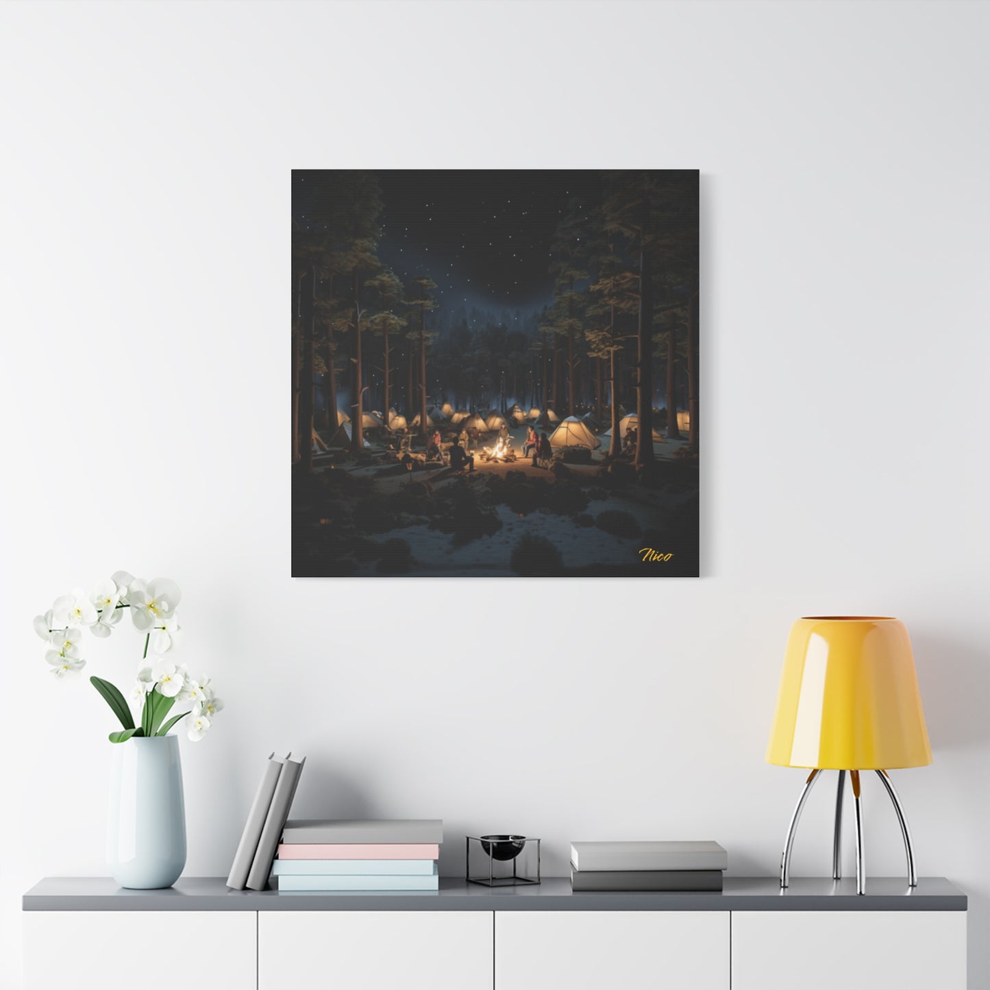 Under The Starry Skies Series Print #5 - Streched Matte Canvas Print, 1.25" Thick