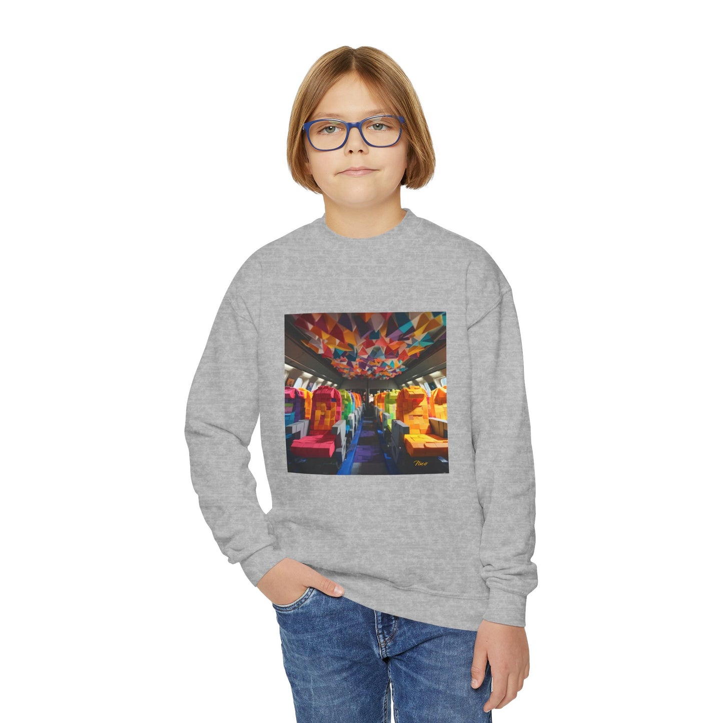 Frequent Flyer Miles Series Print #4 Youth Crewneck Sweatshirt