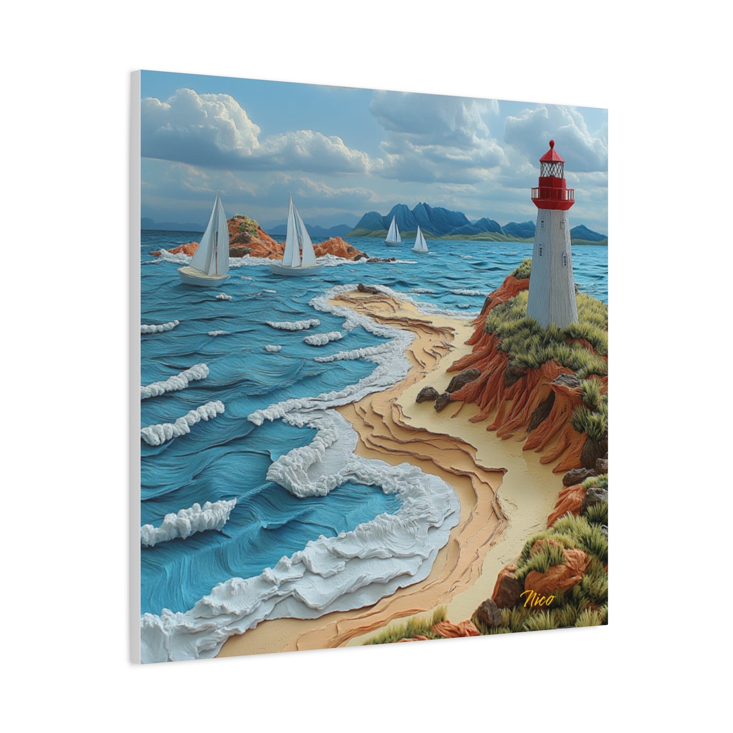 By The Seaside Series Print #4 - Streched Matte Canvas Print, 1.25" Thick