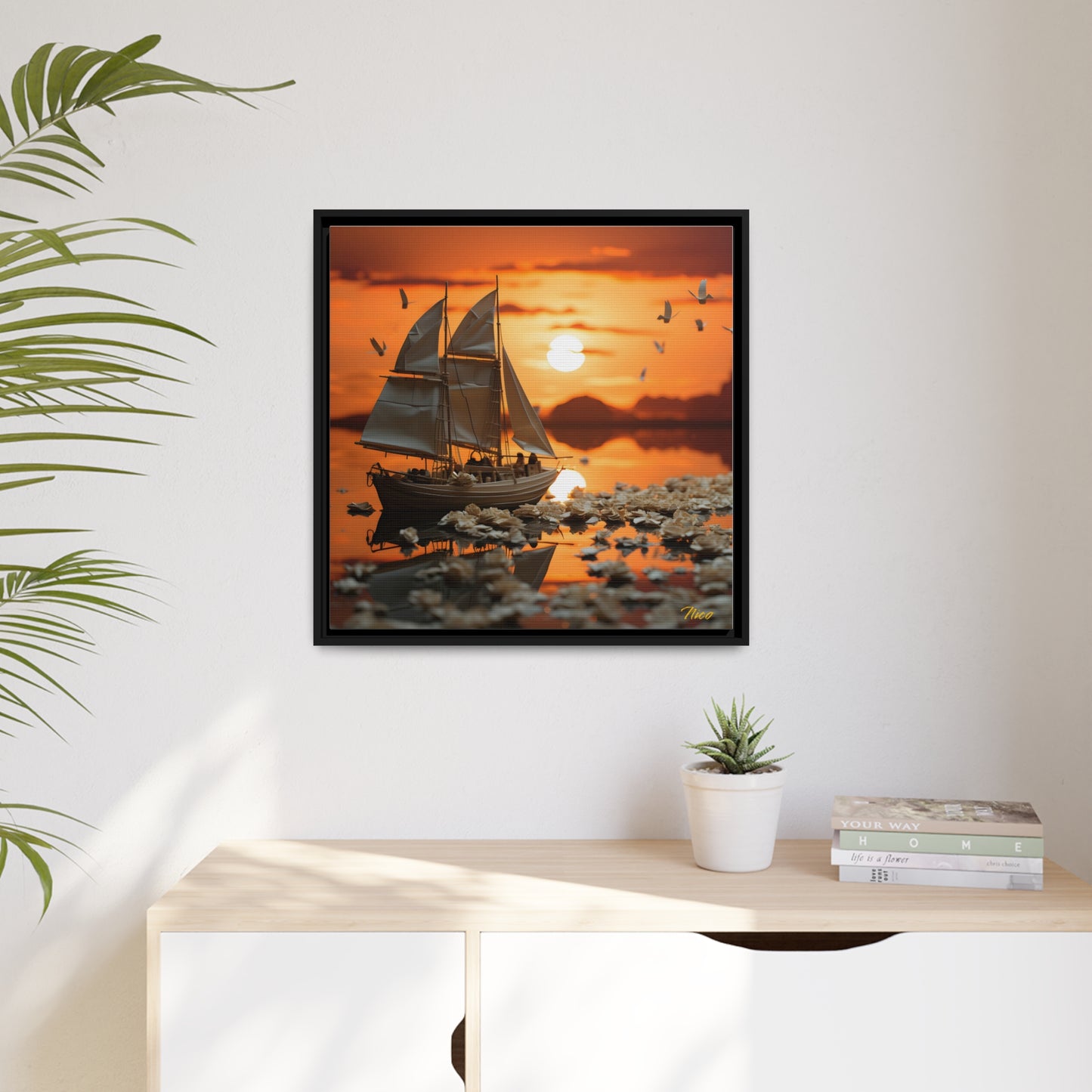 Into The Sunset Series Print #9 - Black Framed Canvas Print