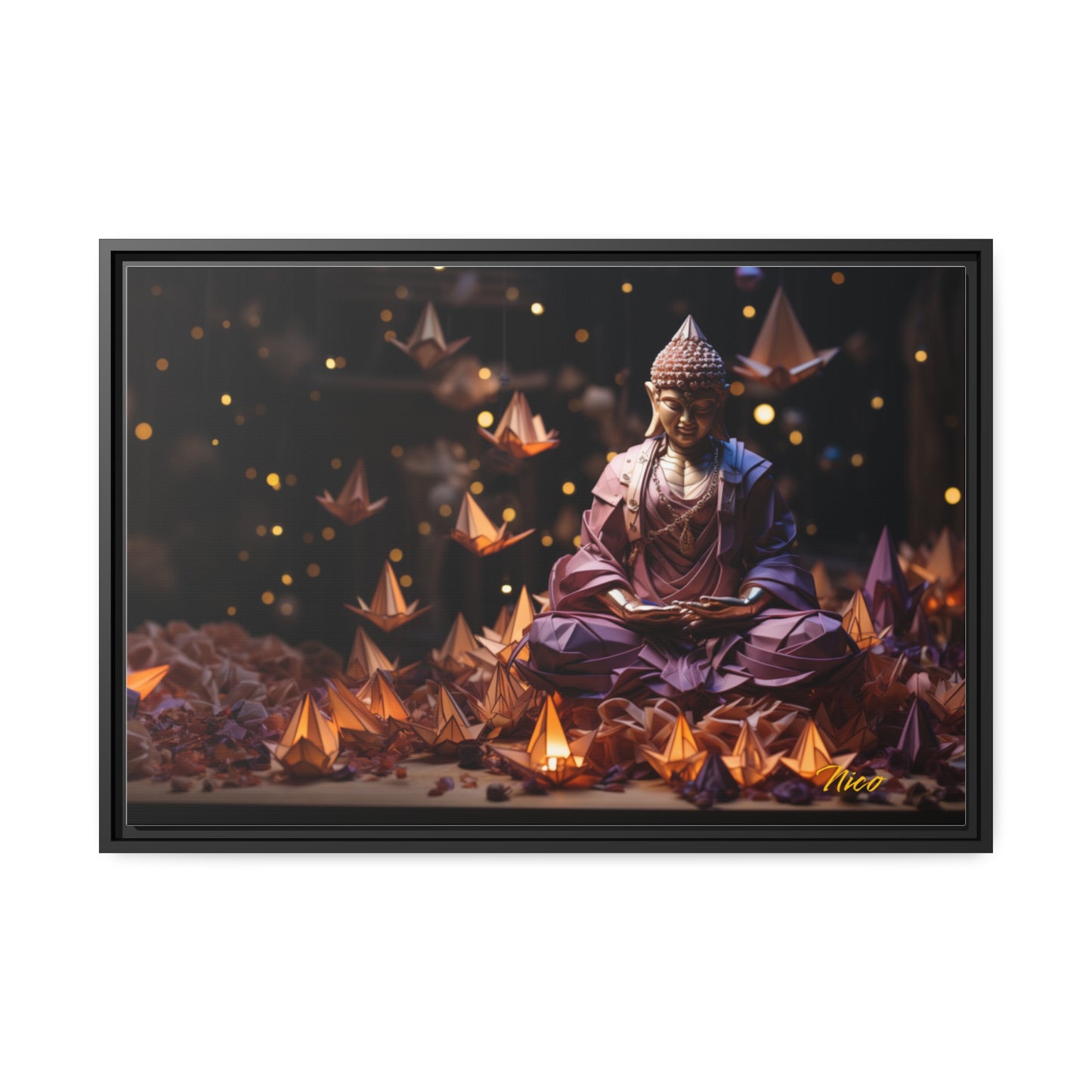 Ascending Buddha Series Print #6 - Black Framed Canvas Print