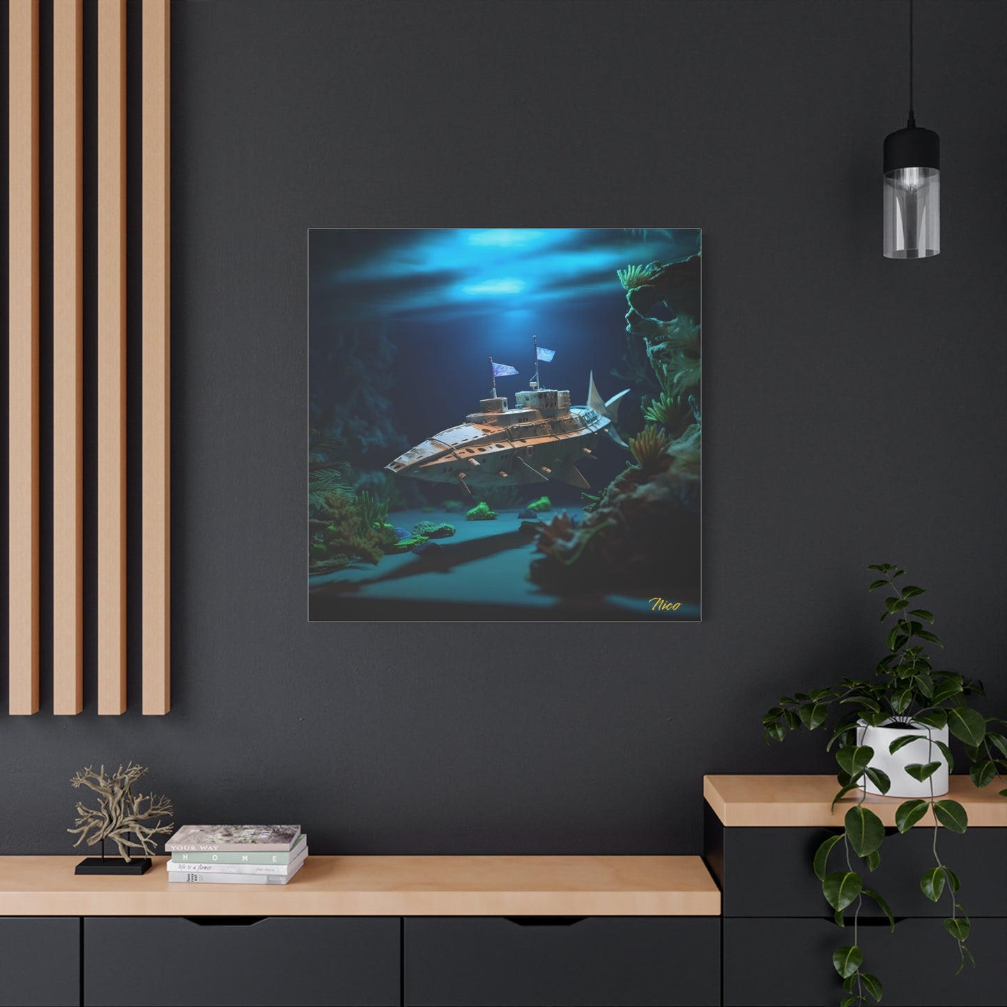 20,000 Leagues Under The Sea Series Print #3 - Streched Matte Canvas Print, 1.25" Thick