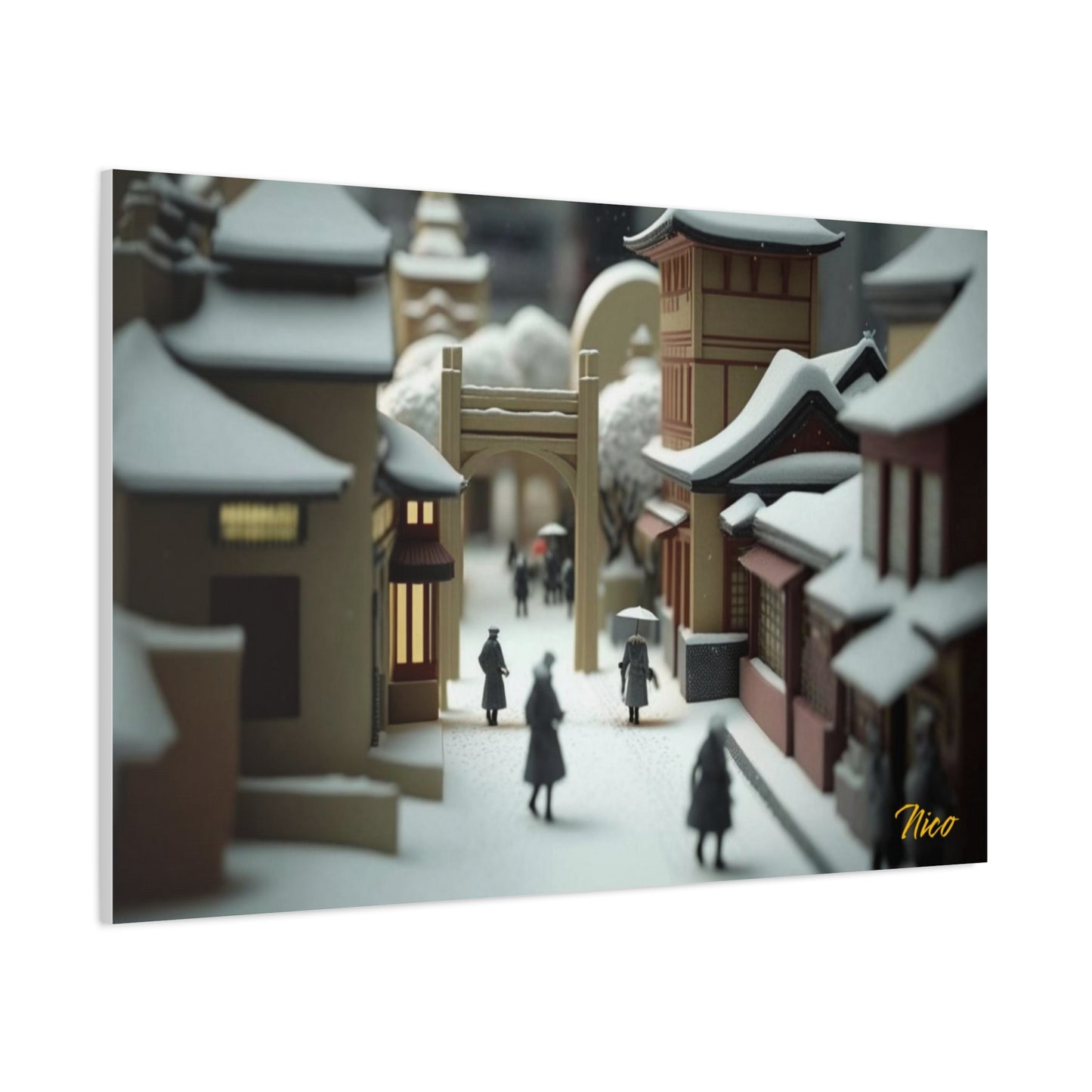 Asian Snow Series Print #9 - Streched Matte Extended Canvas Print, 1.25" Thick