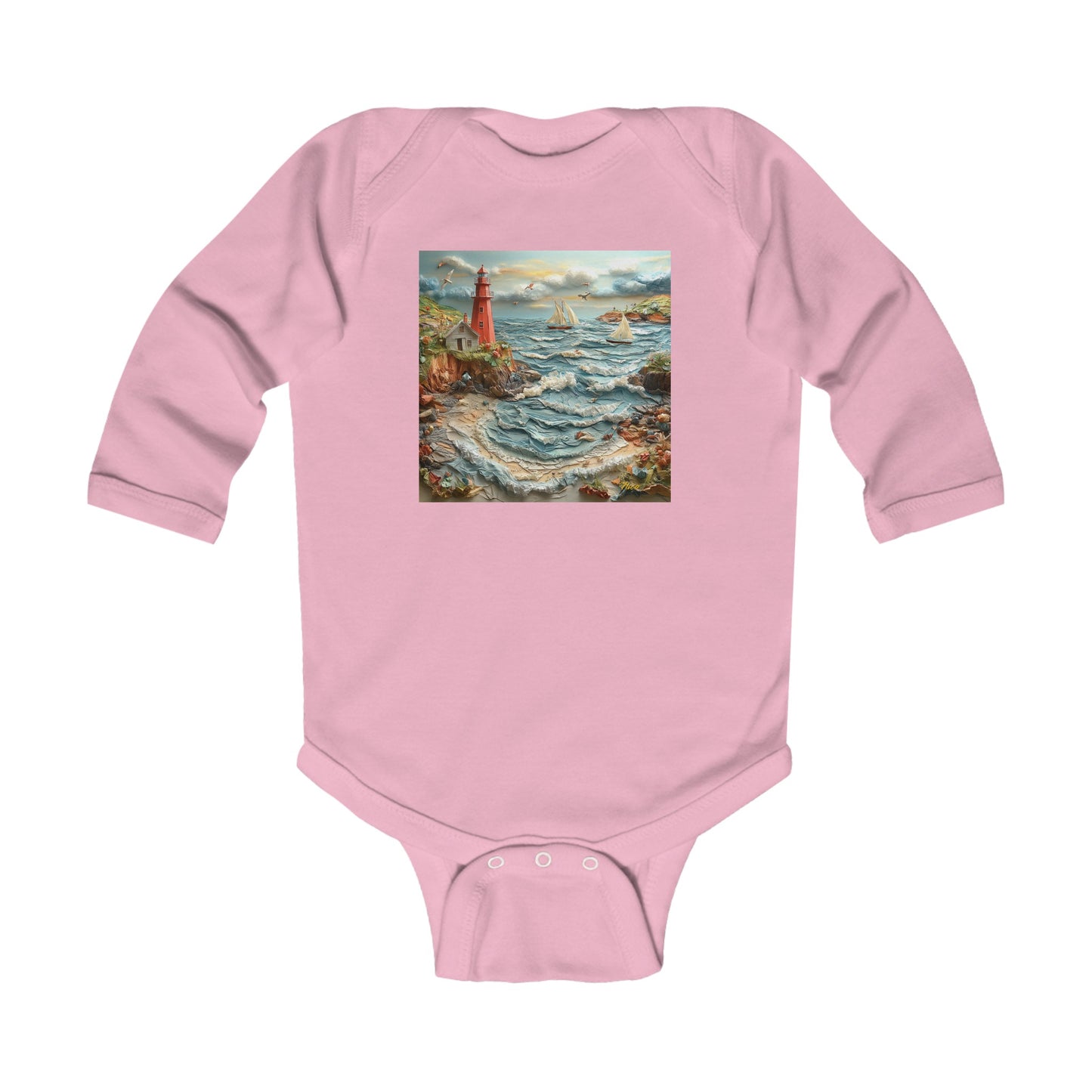 By The Seaside Series Print #2 Infant Long Sleeve Bodysuit