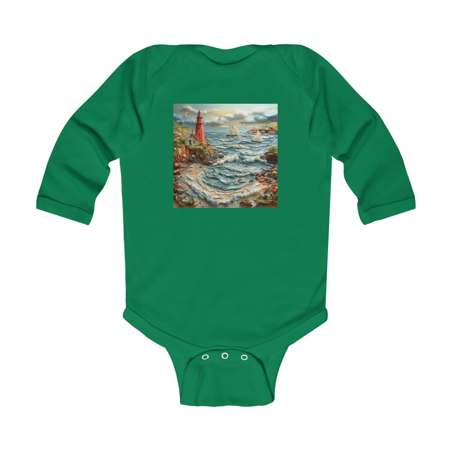 By The Seaside Series Print #2 Infant Long Sleeve Bodysuit