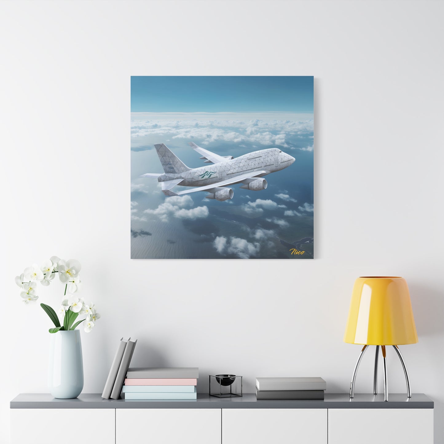 Frequent Flyer Miles Series Print #3 - Streched Matte Canvas Print, 1.25" Thick