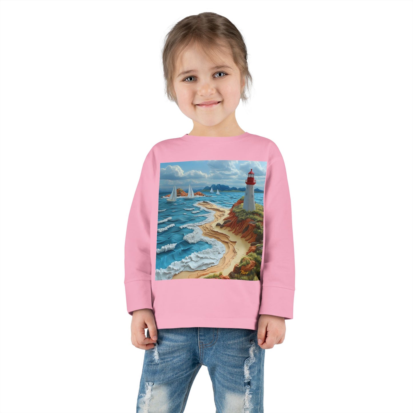 By The Seaside Series Print #4 Toddler Long Sleeve Tee