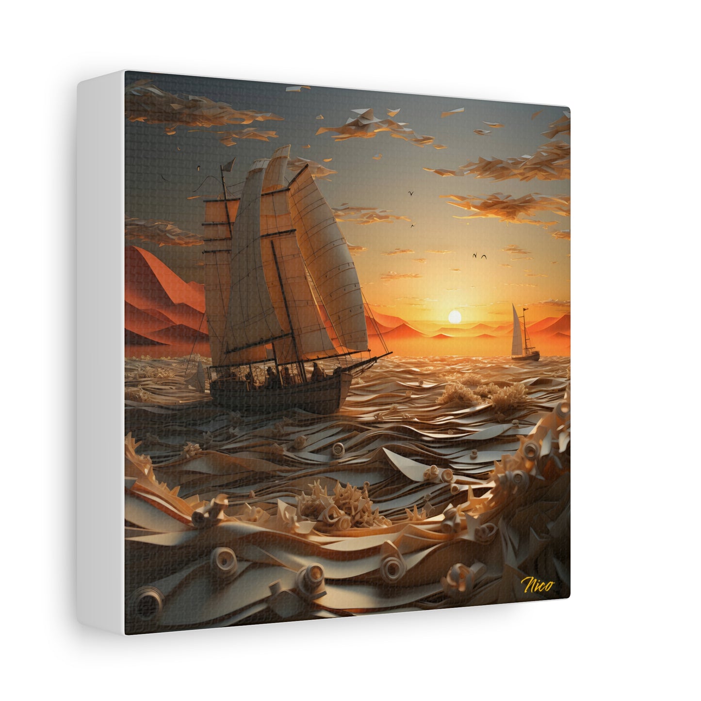 Into The Sunset Series Print #5 - Streched Matte Canvas Print, 1.25" Thick