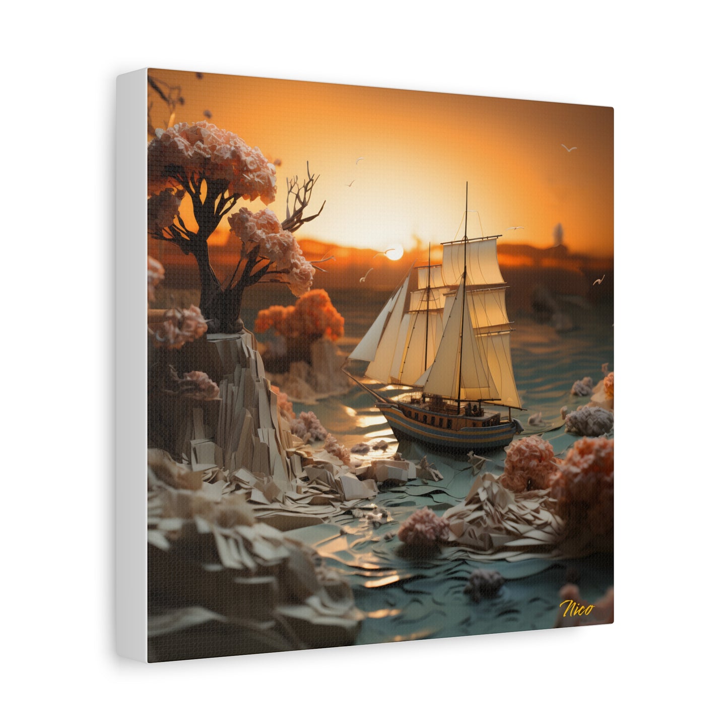 Into The Sunset Series Print #3 - Streched Matte Canvas Print, 1.25" Thick