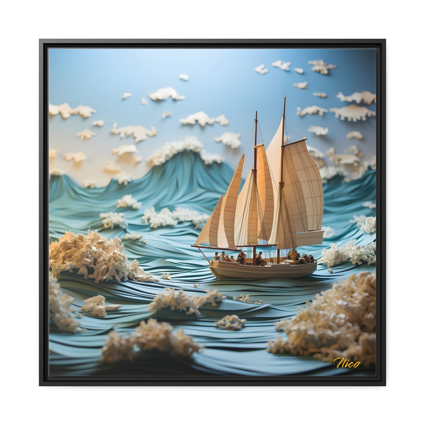 Into The Sunset Series Print #4 - Black Framed Canvas Print