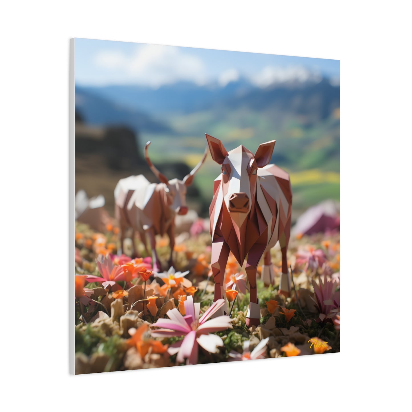 Meadow By The Farm Series Print #1 - Streched Matte Canvas Print, 1.25" Thick