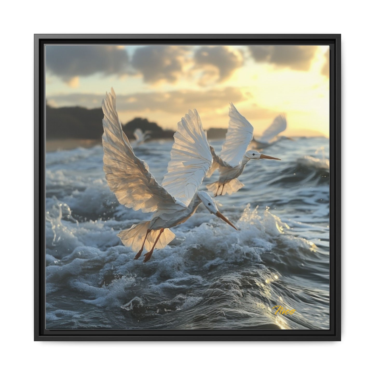 By The Seaside Series Print #10 - Black Framed Canvas Print