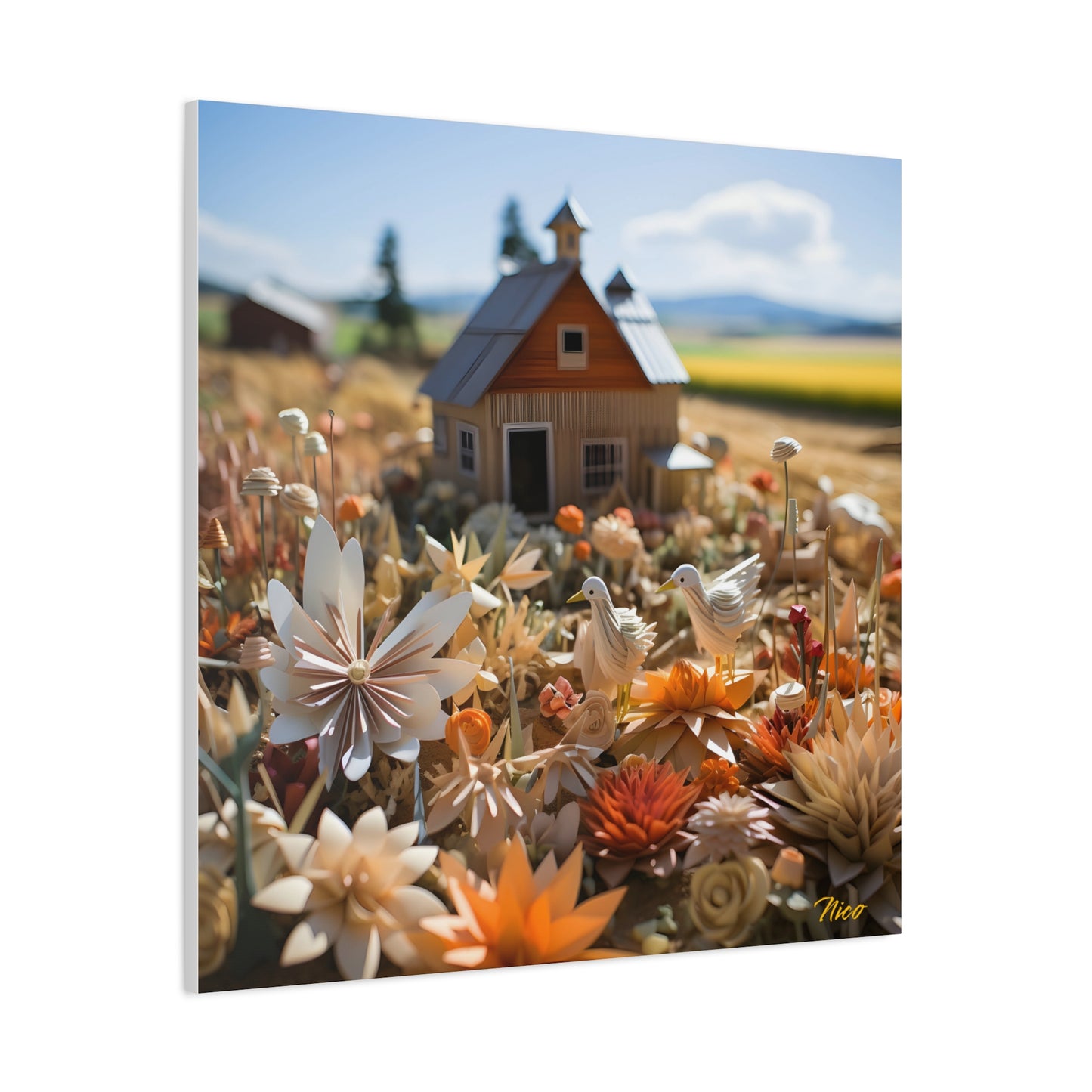 Meadow By The Farm Series Print #4 - Streched Matte Canvas Print, 1.25" Thick