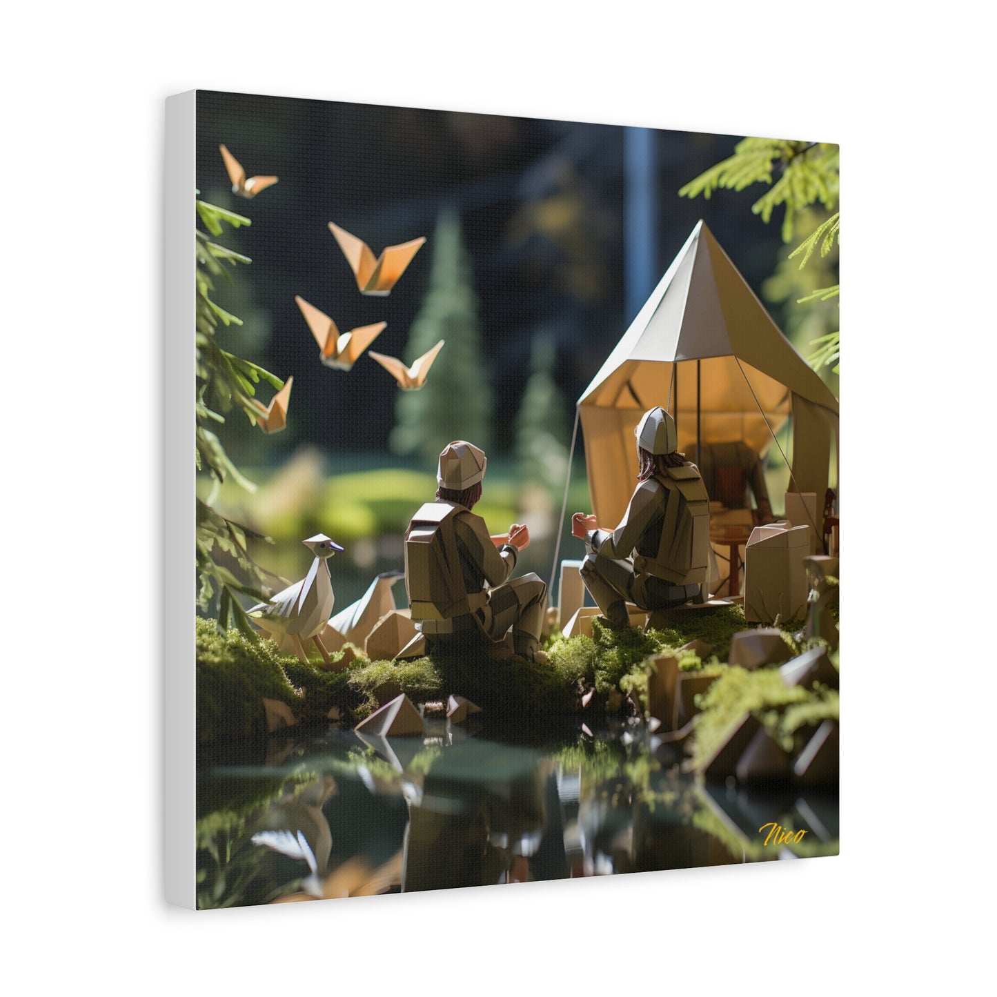 Relaxing By The Brook Series Print #5 - Streched Matte Canvas Print, 1.25" Thick