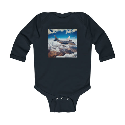 Frequent Flyer Miles Series Print #9 Infant Long Sleeve Bodysuit