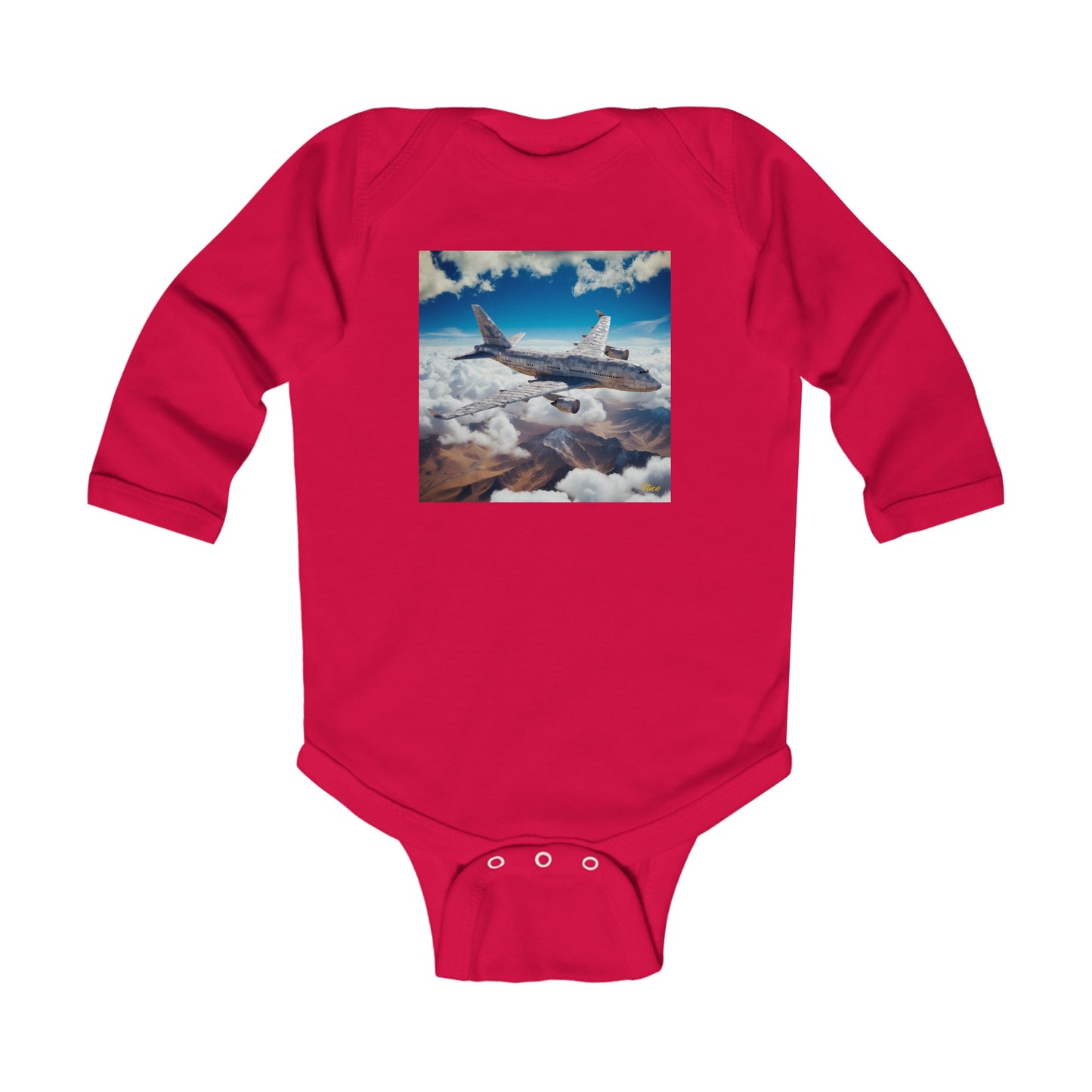 Frequent Flyer Miles Series Print #9 Infant Long Sleeve Bodysuit