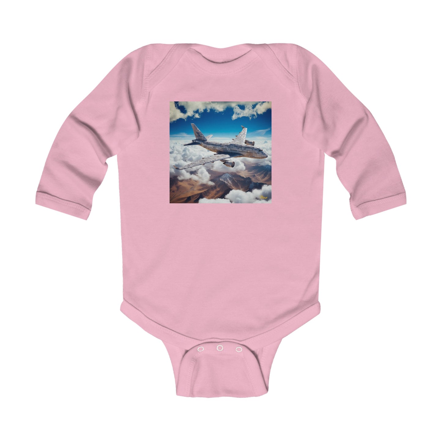 Frequent Flyer Miles Series Print #9 Infant Long Sleeve Bodysuit