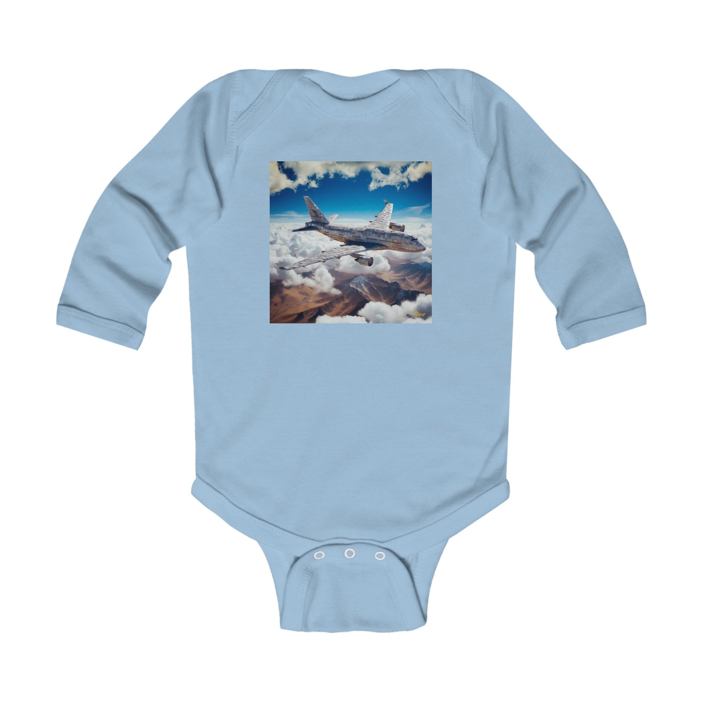 Frequent Flyer Miles Series Print #9 Infant Long Sleeve Bodysuit