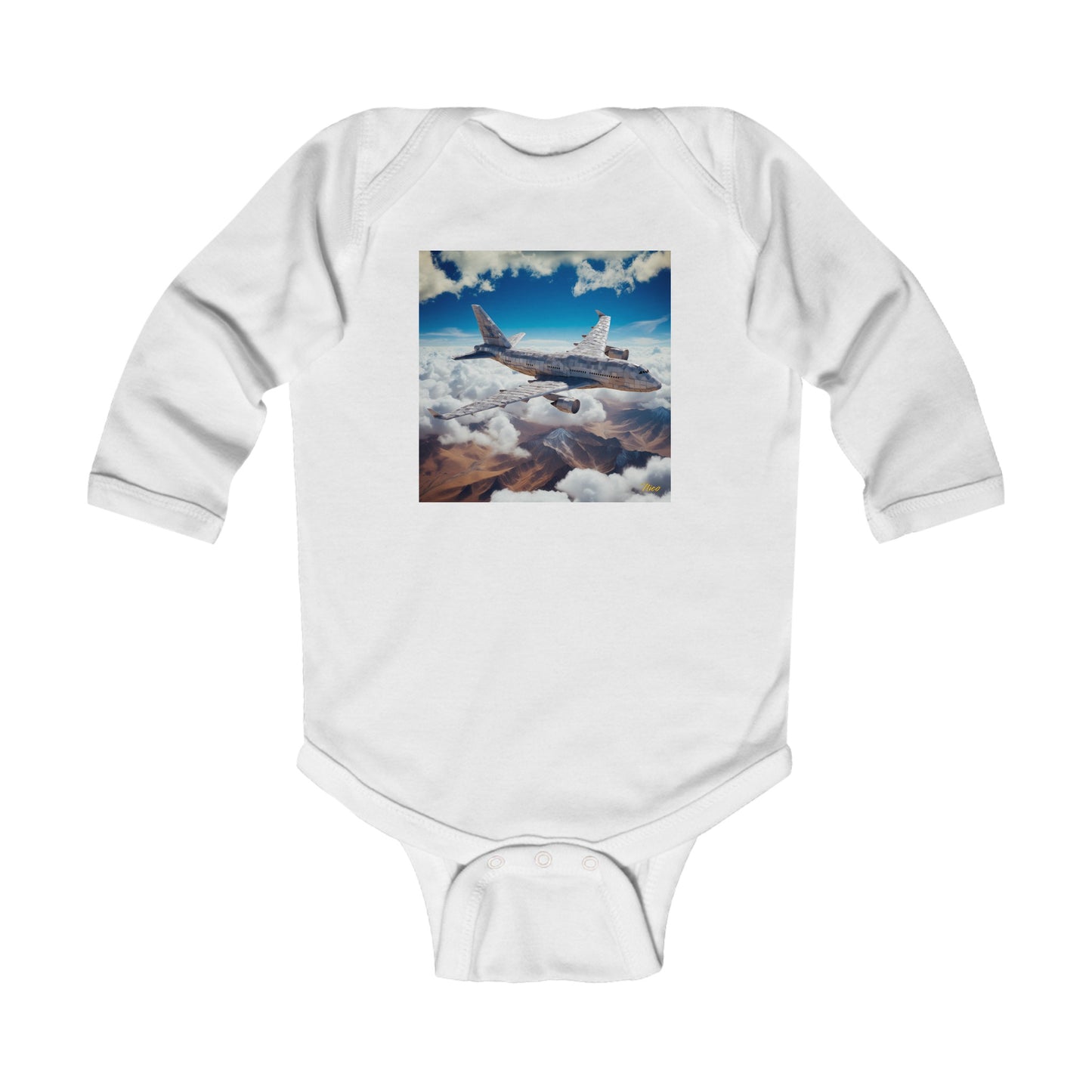 Frequent Flyer Miles Series Print #9 Infant Long Sleeve Bodysuit