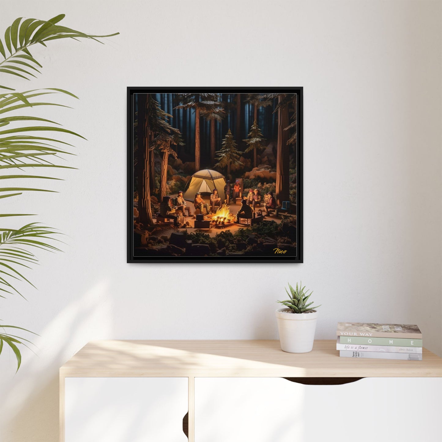 Under The Starry Skies Series Print #4 - Black Framed Canvas Print