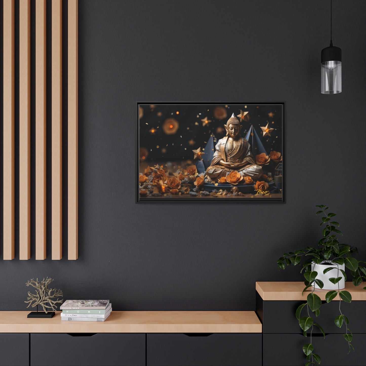 Ascending Buddha Series Print #5 - Black Framed Canvas Print