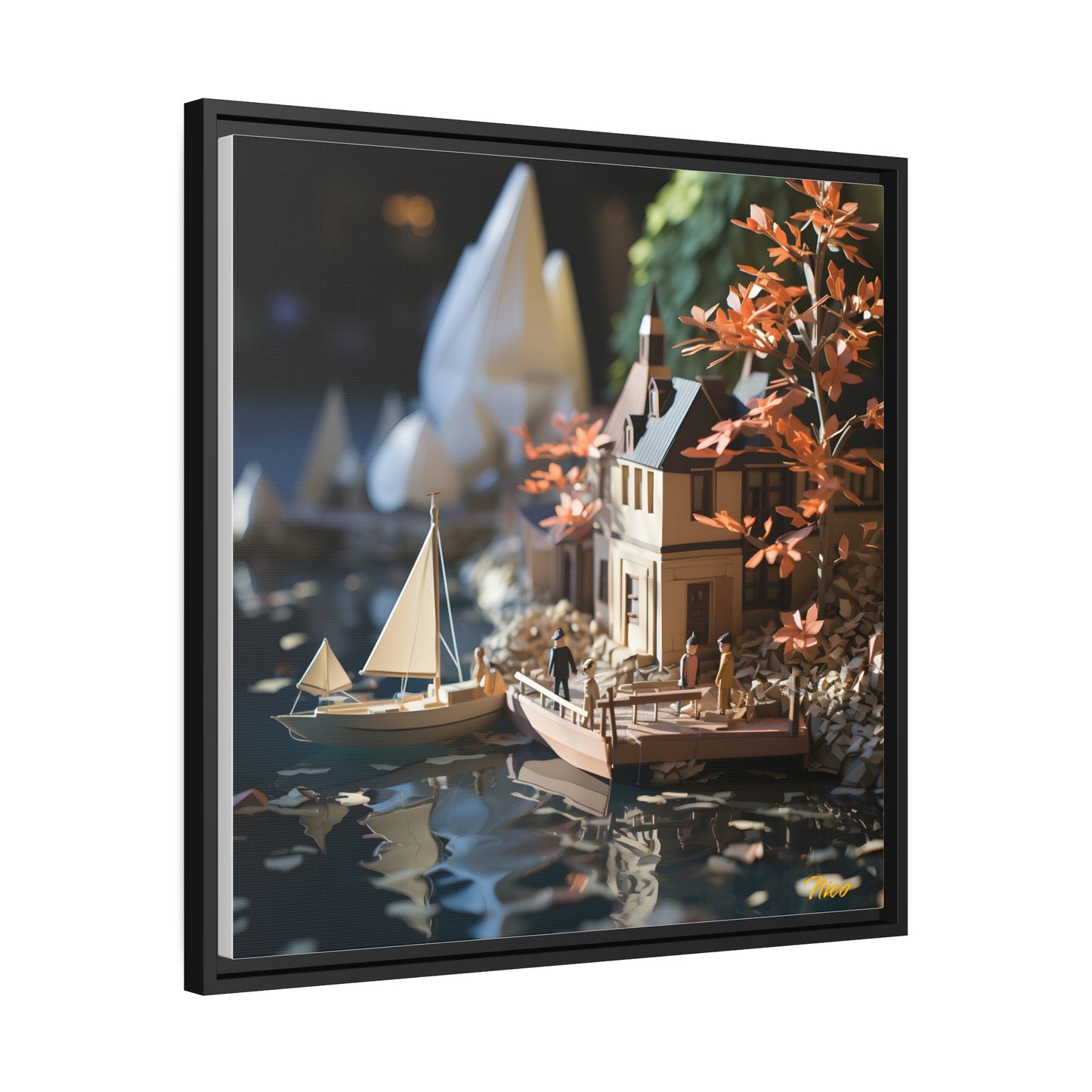 On The Docks By The Bay Series Print #9 - Black Framed Canvas Print