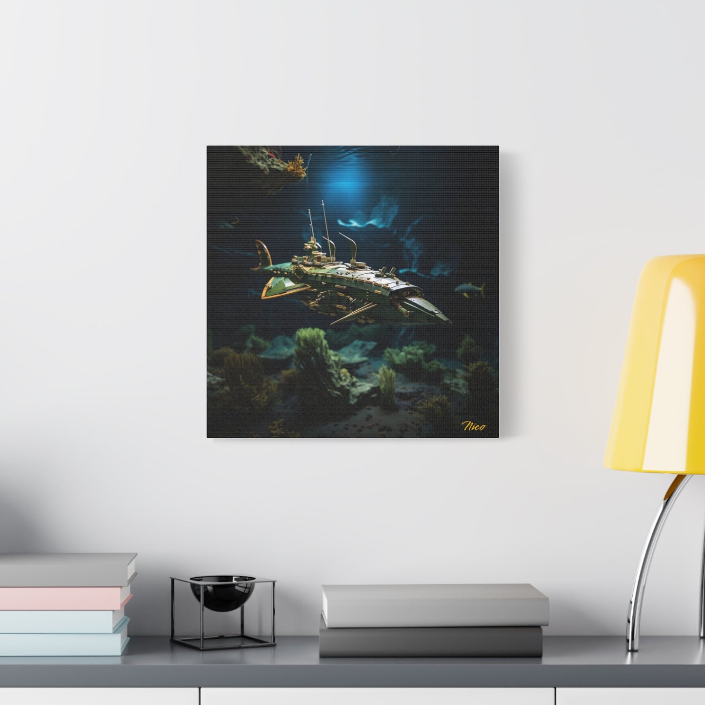 20,000 Leagues Under The Sea Series Print #1 - Streched Matte Canvas Print, 1.25" Thick